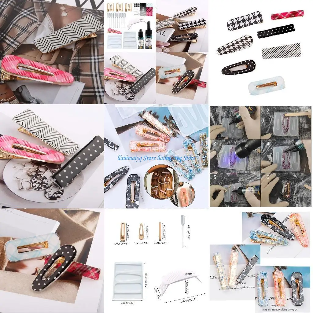 

573B Jewelry Diy Crystal Epoxy Set Include Transfer Pipettes Molds UV Lamp Duckbill