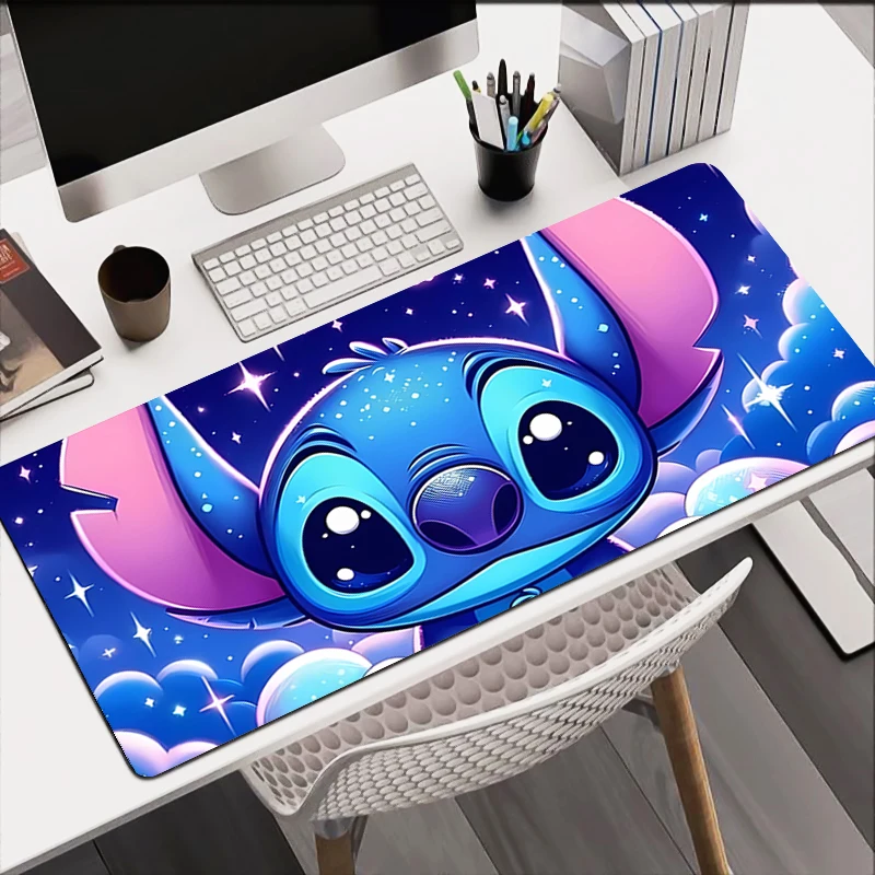 Mousepad Kawaii Stitch Large Mouse Mat 31.5x11.8In(80x30CM) MousePads Office Laptop Carpet New Soft Anti-slip Desktop Mouse Mat