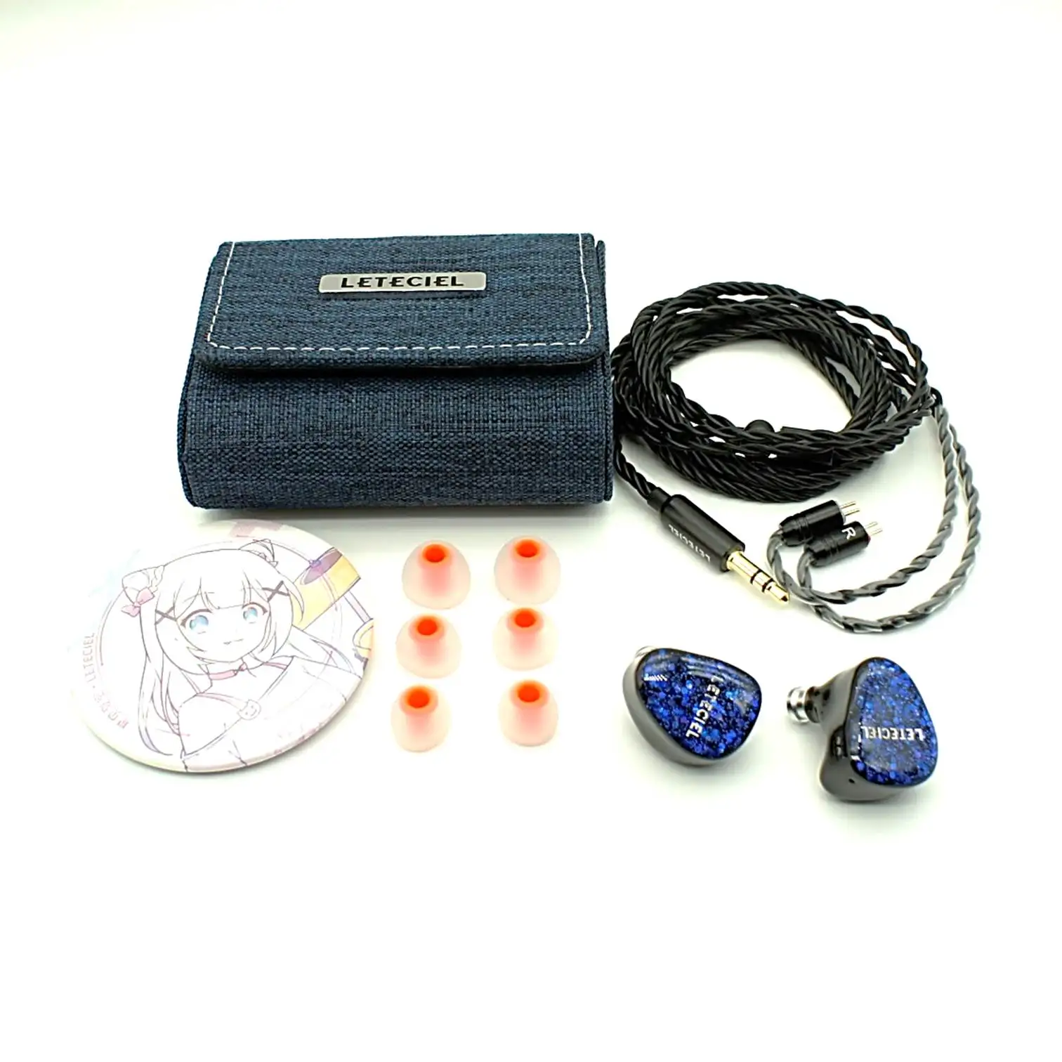 Leteciel Shark 10 مم سائق ديناميكي عالي الأداء مطلي بالبريليوم + 2 سائق ديناميكي محوري 2Pin 0.78 مم HiFi داخل الأذن سماعة أذن