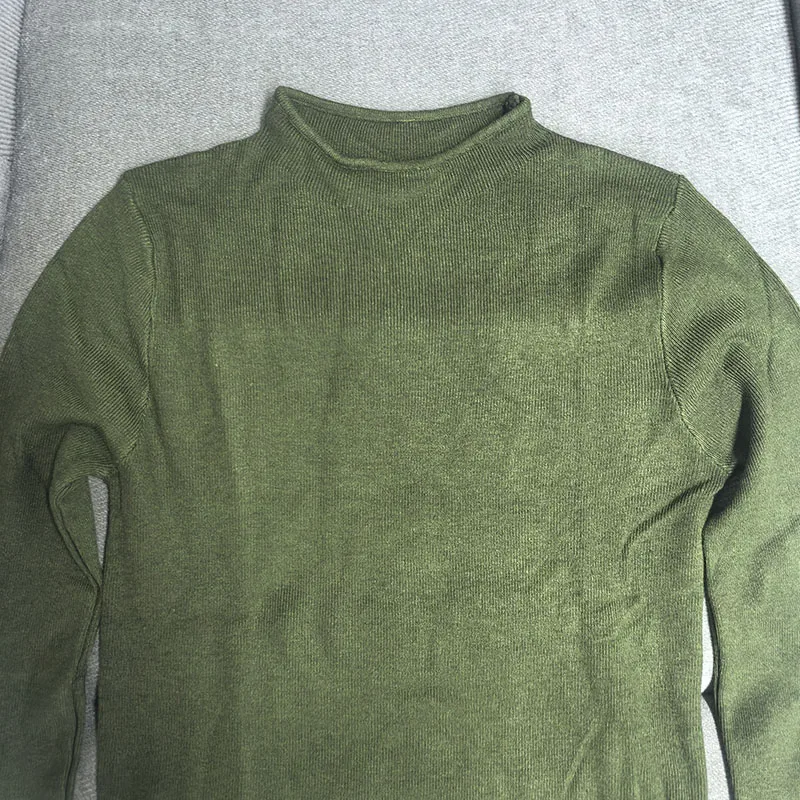 Damen Halbrollkragen-Strickpullover Weicher Slim-Fit Langarm-Unterziehpullover Einfarbig Lässiger Herbst-Winter Basis-Pullover – Detail 6