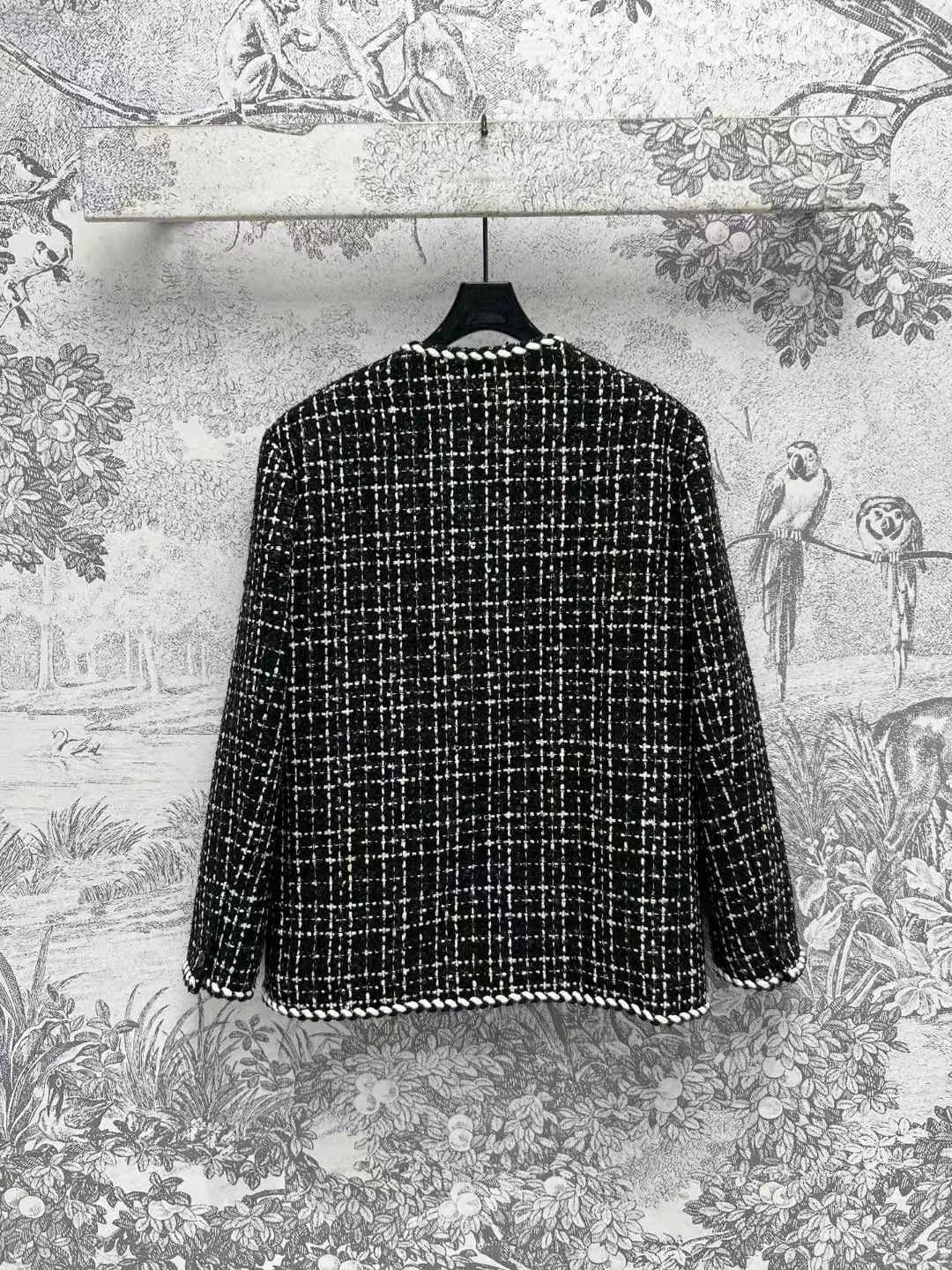 High end customized women's fashionable black and white mixed color jacket