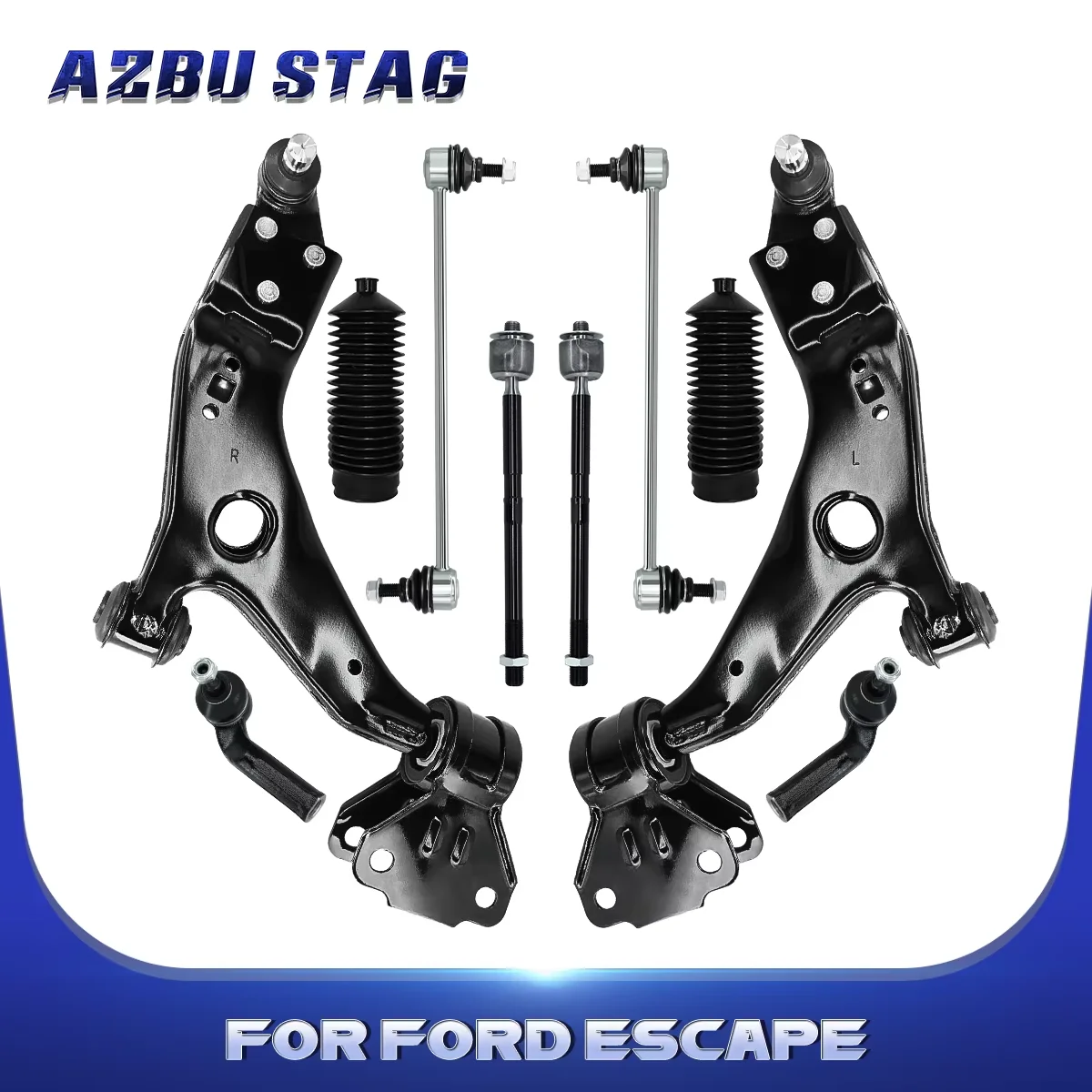 

AzbuStag 10Pcs Kits Front Lower Control Arm Sway Bar End Link Tie Rod for FORD ESCAPE 2013 2014 2015 2016 2017 2018 AV6Z3280E