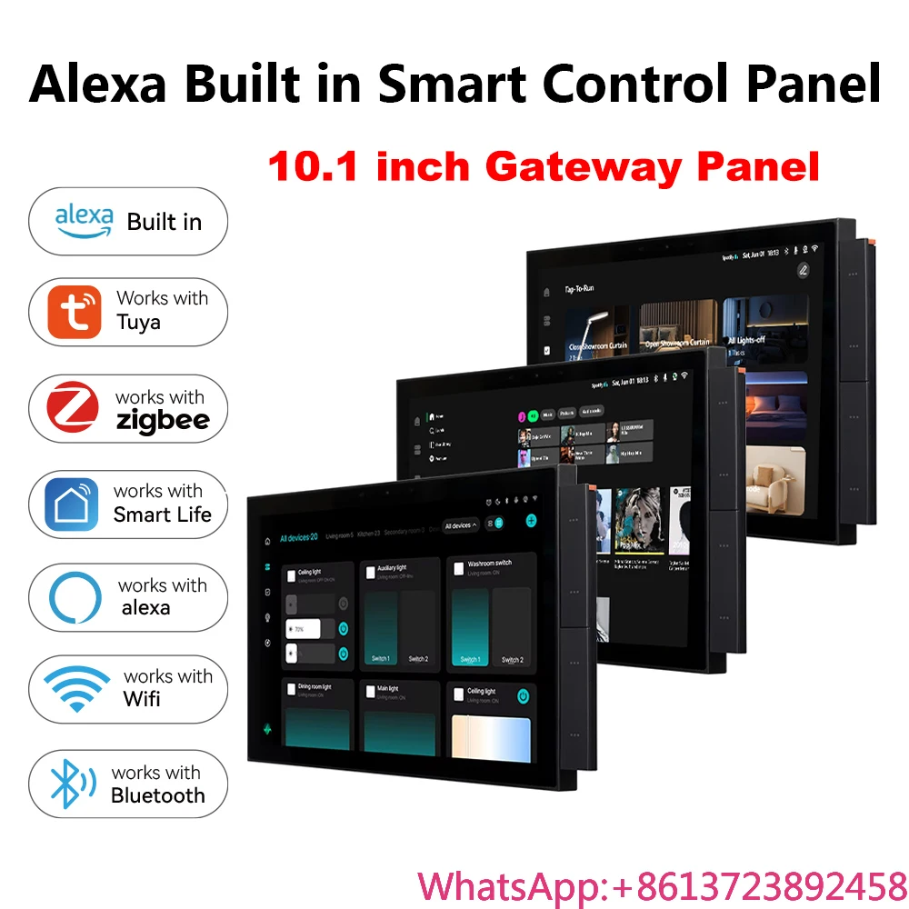 

Golden Security Zigbee Wifi 10 Inch Touch Screen Wall Switch Smart Home Zigbee Gateway Music Central Panel up to 120 Sub-devices