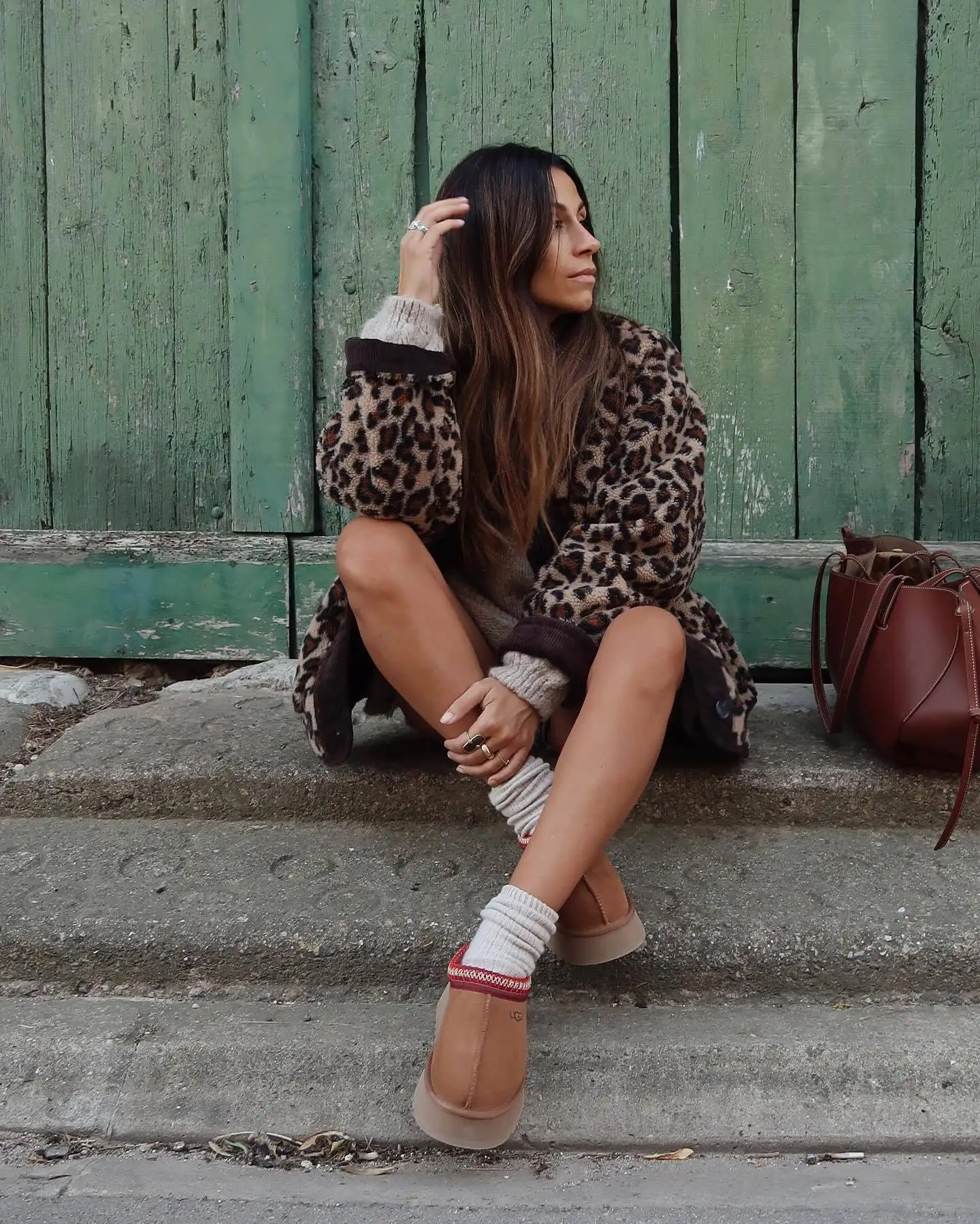 Jaket Fleece Musim Gugur Musim Dingin Terbaru Untuk Wanita, Mantel Pendek Lengan Panjang Motif Leopard Elegan, Pakaian Luar Wanita Bergaya Chic High Street