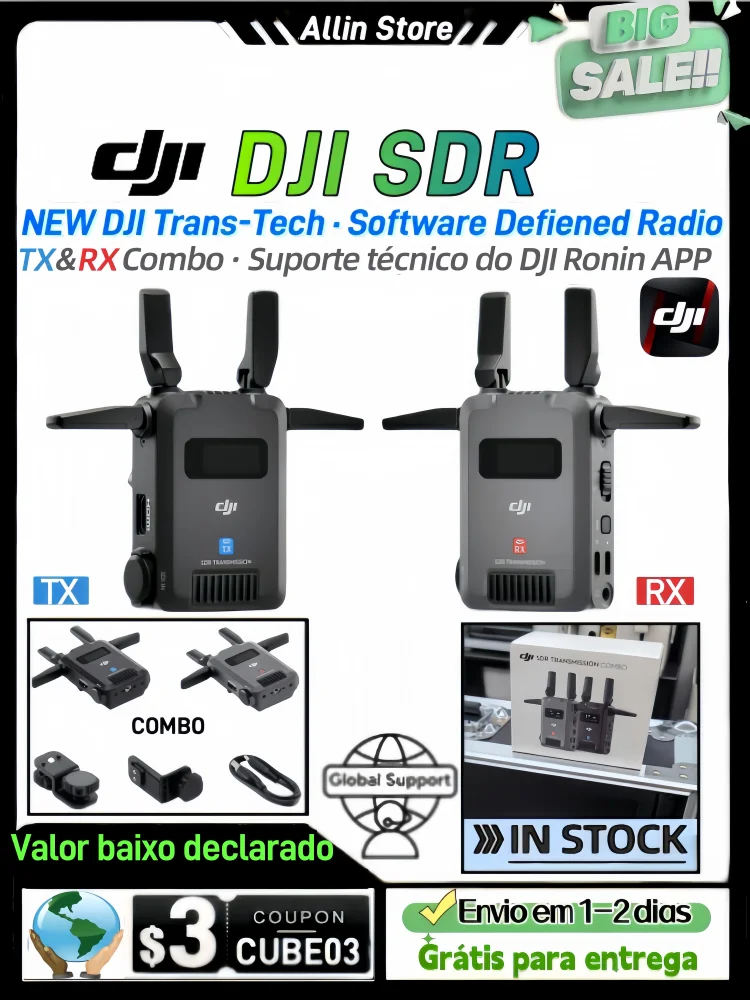 For DJI SDR Transmission Combo Transmitter Stable &Anti-Interference 20Mbps High Bitrate 1080p FHD Image Quality Original