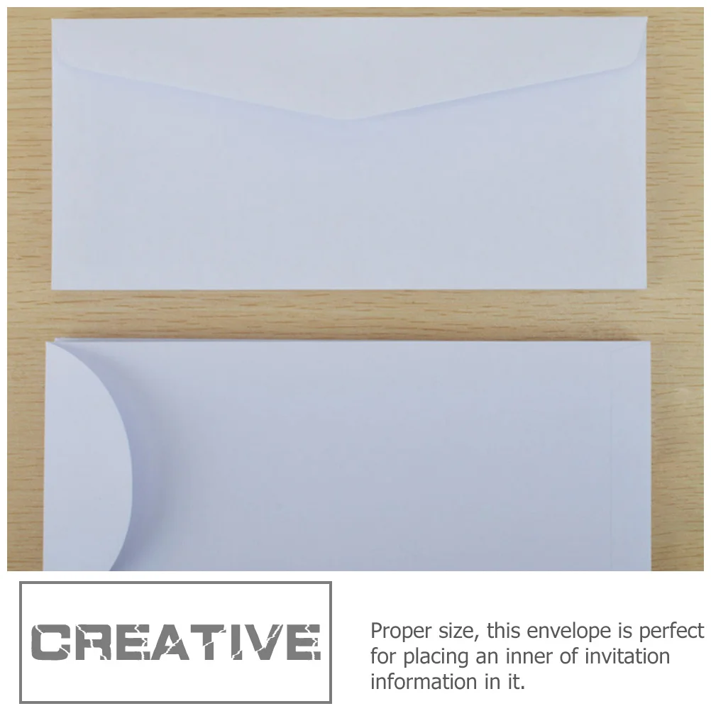 40Pcs White Blank Envelopes Cash Invitation Envelopes Paper Thick Reusable Large Square Envelops Envelops Envelop