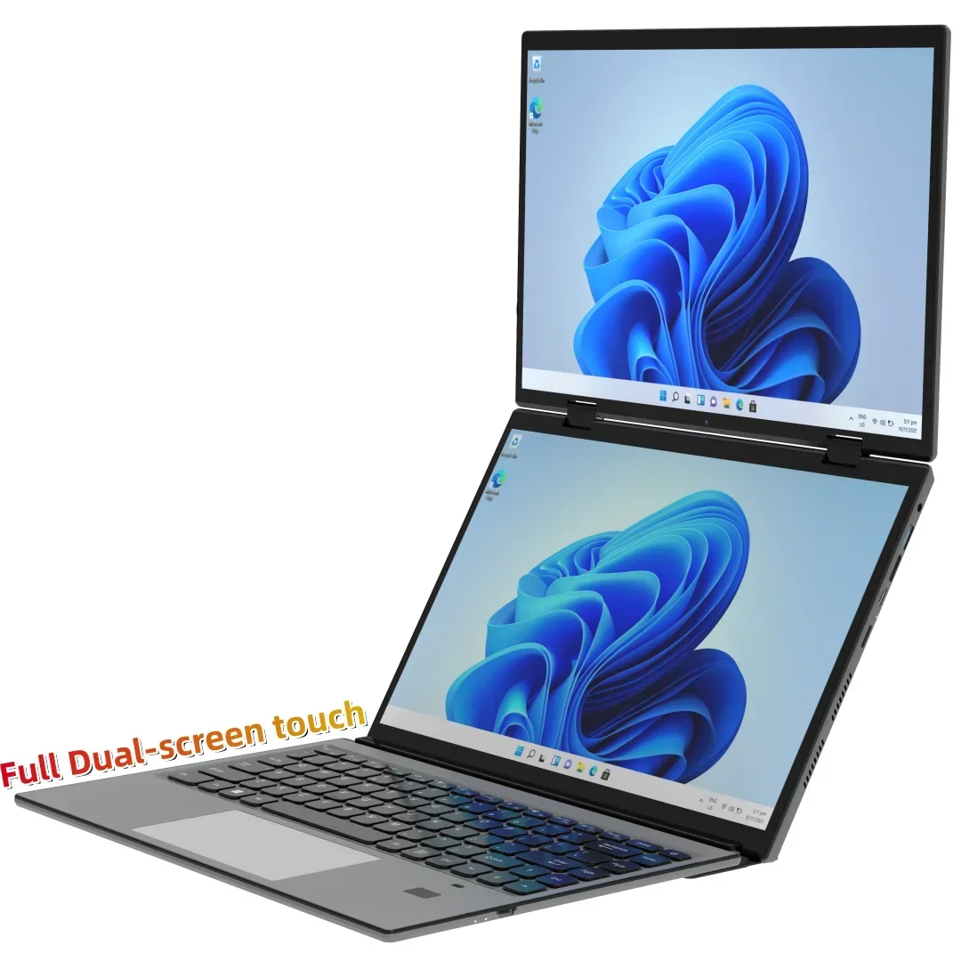 

CHKJ Custom Logo Dual 14 inch Touchscreen N95 11th Gen DDR4 Double Touch Screen Business laptops 2 Display YOGA Computer PC