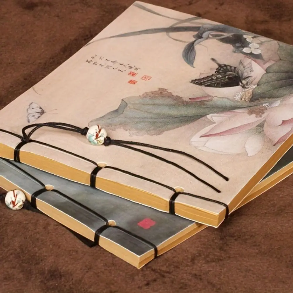 

Ancient Style Ancient Style Sketchbook Tassel Line Package Lotus Vintage Line-bound Sketchbook Graffiti Handmade