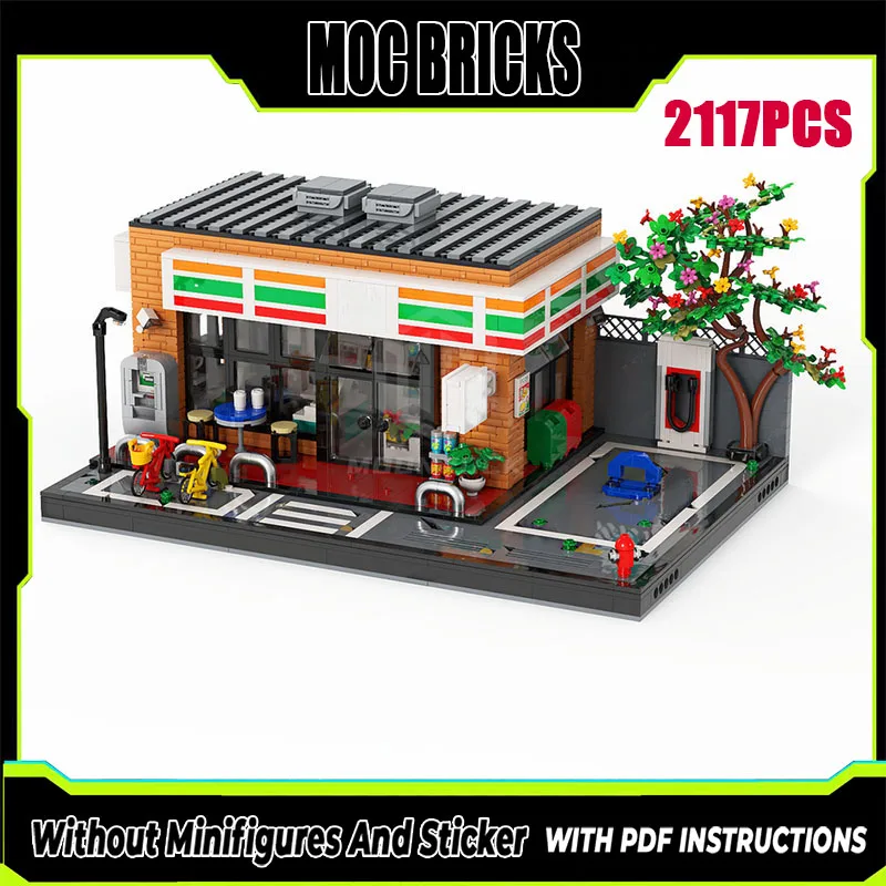 

Moc Building Model Brick 711 Convenience Store Technology Modular Building Blocks Gift Christmas Toys DIY Set Assembly
