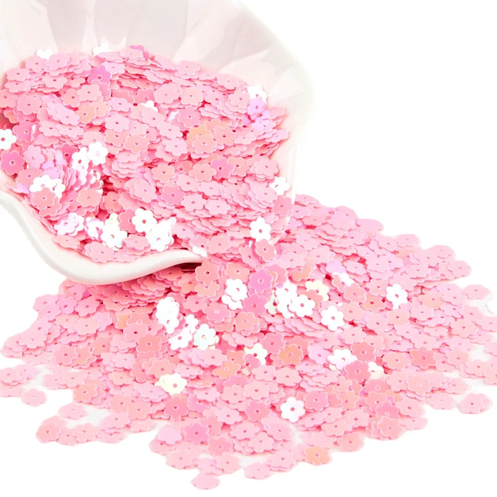 Paillettes fiore 6mm Paillettes piatte in PVC Lentejuelas allentate per cucito artigianale raccordi per cucire bigiotteria 10 g/lotto