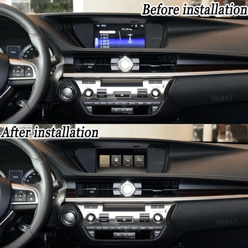 Viknav Linux For Lexus ES 2015-2017 Upgrade OEM Car Decoder Box Interface MuItimedia Wireless Apple CarPlay GPS DVD Android Auto