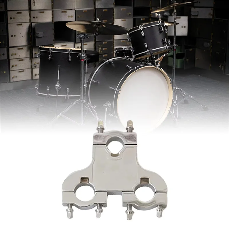 ABKV-Drum Clamp Connector ثلاثة حفرة تصاعد قوس سهلة التركيب لملحقات طبلة الجاز