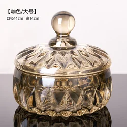 Creative European Style Crystal Glass Candy Jar Household Transparent Sugar Jar Snack Storage Bottels with Lid Storage Jar