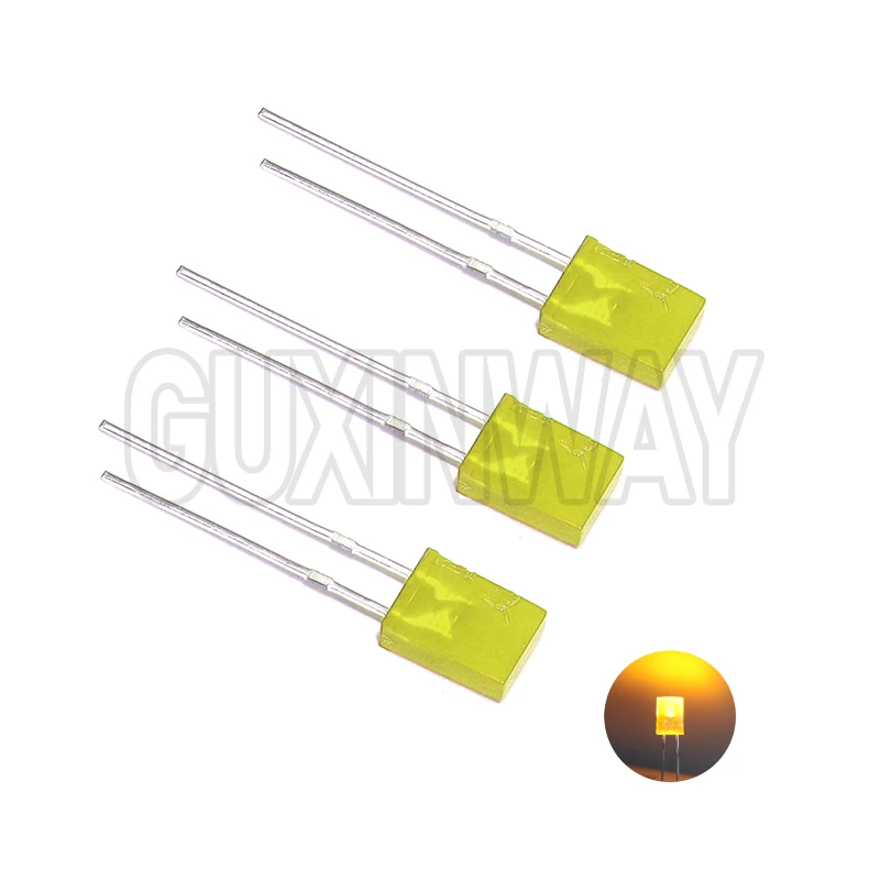 100 Uds cuadrado 2*5*7mm diodo LED 2X5X7mm 5 colores rojo amarillo verde azul blanco Kit de diodo emisor de luz LED para bricolaje