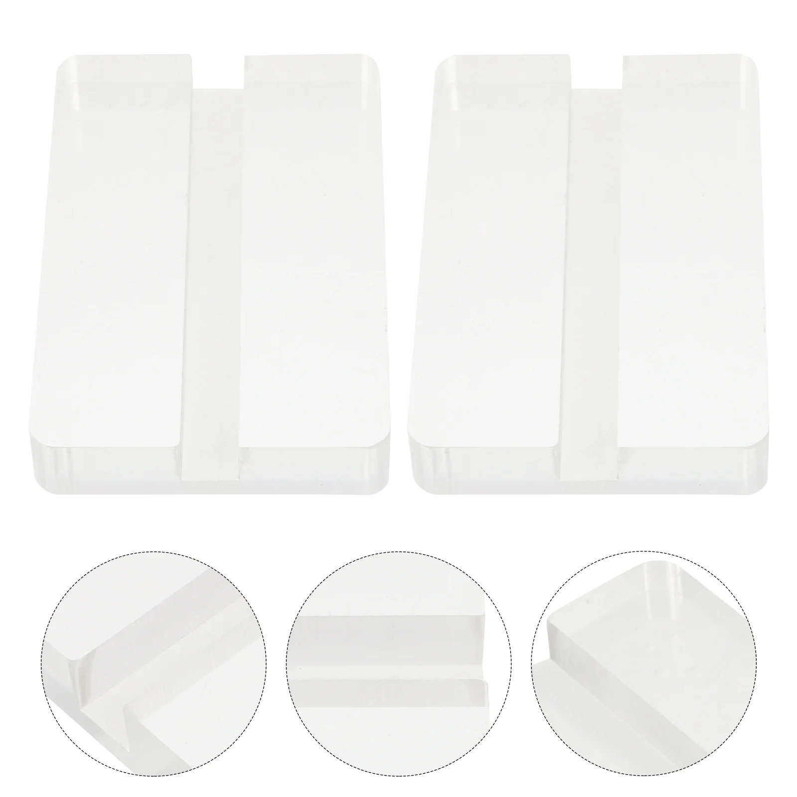 

2 Pcs Card Slot Clip Base Exquisite Sign Stand Desktop Support Stable Transparent Display Cards