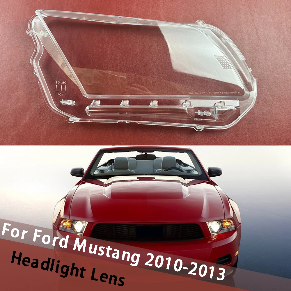 

For Ford Mustang 2010 2011 2012 2013 Headlamp Cover Shade Transparent Lampshade Headlight Shell Plexiglass Replace Original Lens