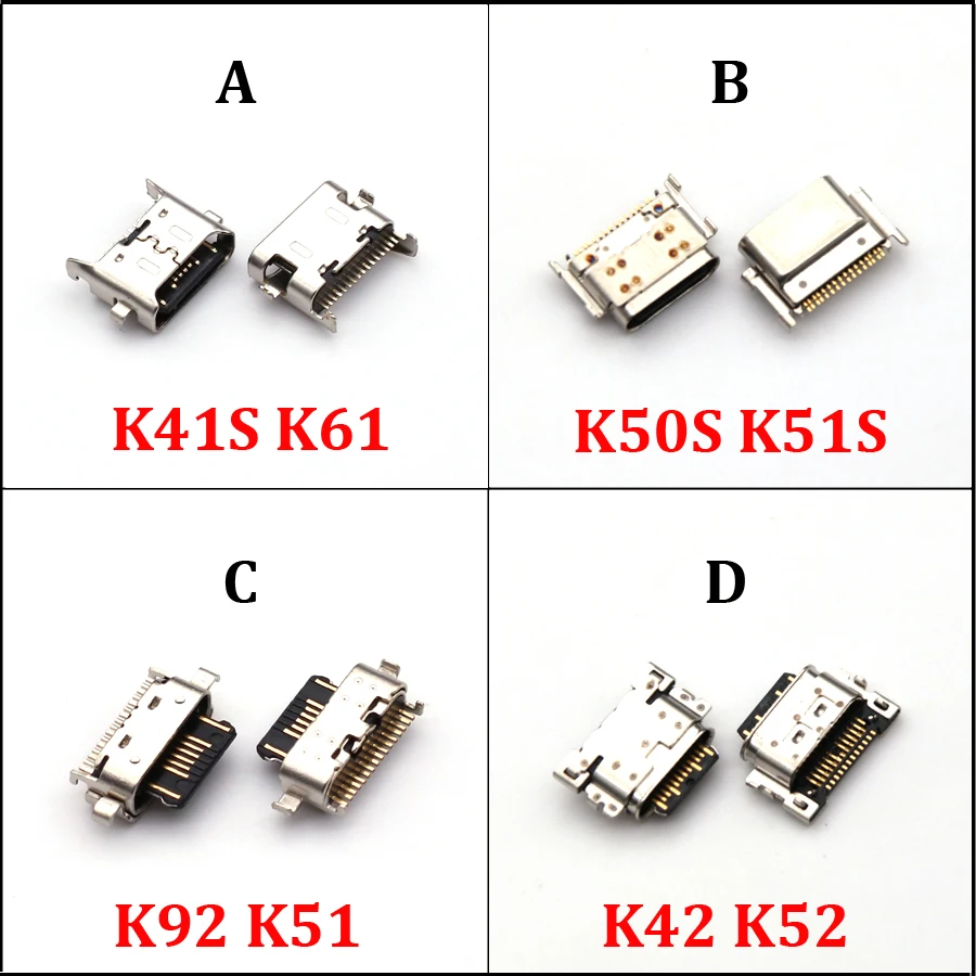 10Pcs USB Charger Charging Port Plug Dock Connector For LG K41S K61 K50S K92 K51 K51S K42 K52 Type C Jack Micro Contact