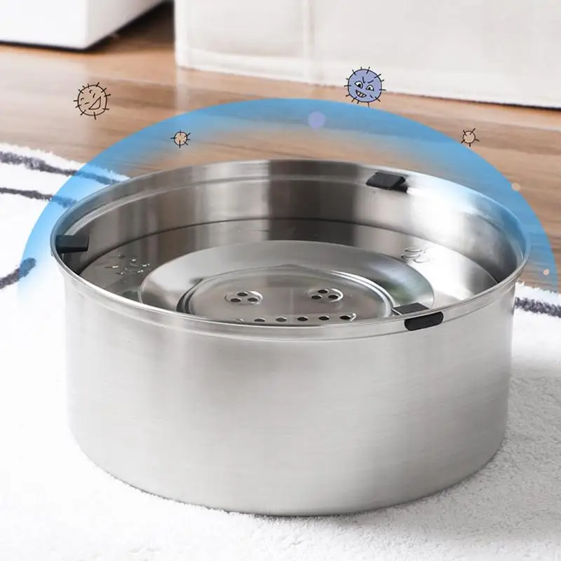 Floating Cat Food Bowl Dog Bowl Drinkers Stainless Steel Rust-Proof Dog Bowl 3L Dog Bowl No-Skid & Non-Tip For Small Medium