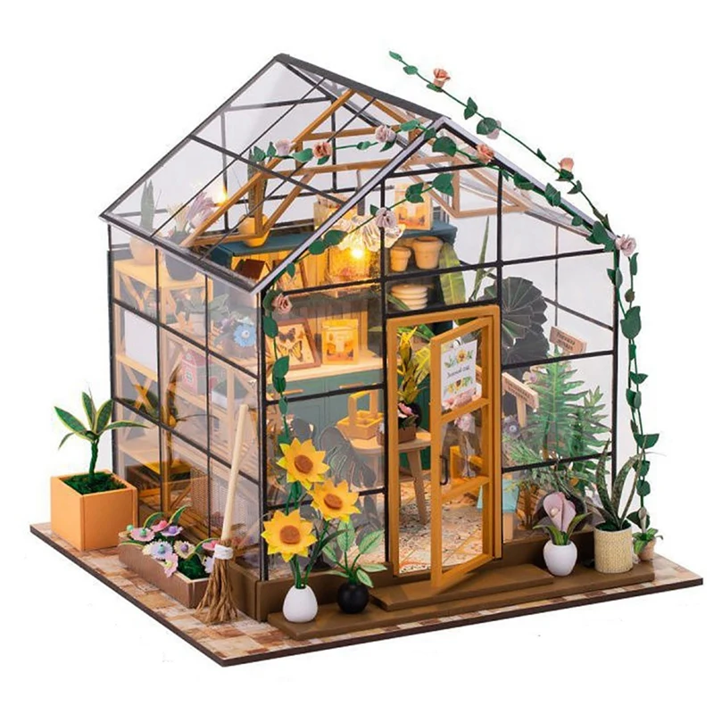 FBIL-Cottage Kit, Mini DIY Flower House, Handmade, 3D Puzzle, Assembly Building, Home Bedroom Decoration