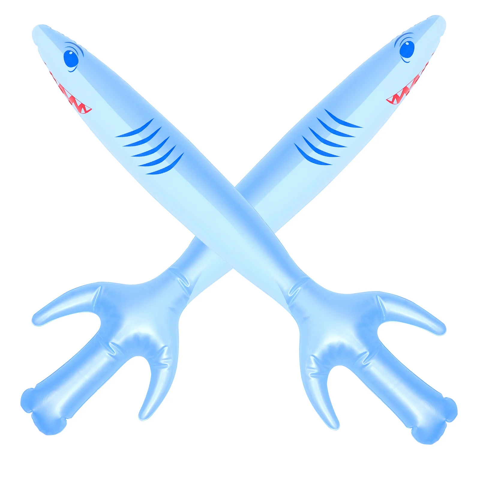 2pcs Inflatable Pirate Swords Cartoon Shark Shaped For Kids Halloween Party Decoration Pirate Cosplay Props Inflated Sword Theme