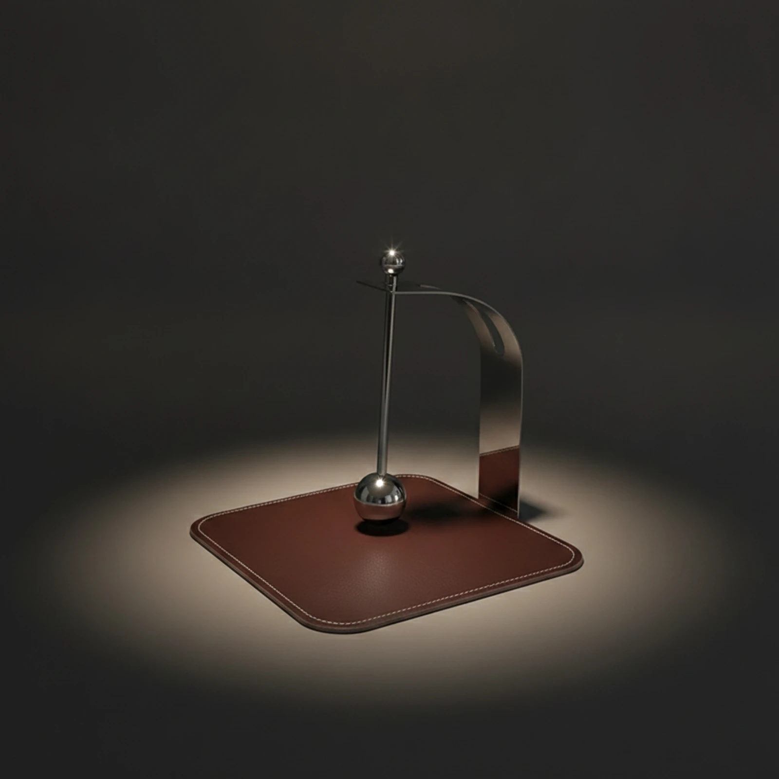 Desktop Tissue Holder Stainless Steel Tissue Dispenser with Leather Base Modern Decorative for Hotels, Tabletop, Reception Areas