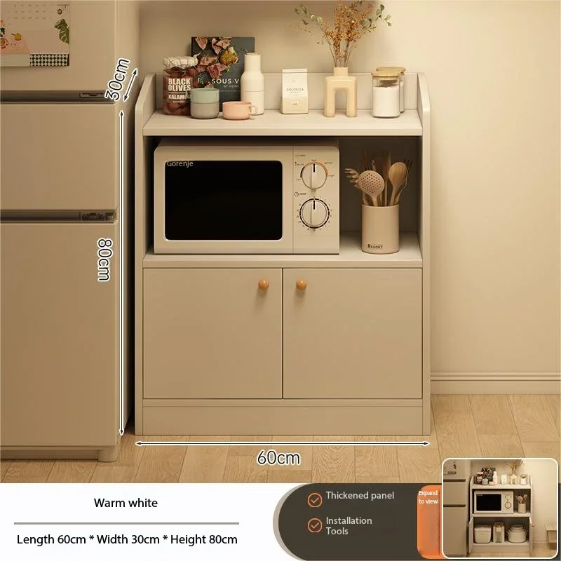 Modern minimalist side cabinet with shelves Double door wooden locker for living room Kitchen Bedroom Dining room Office