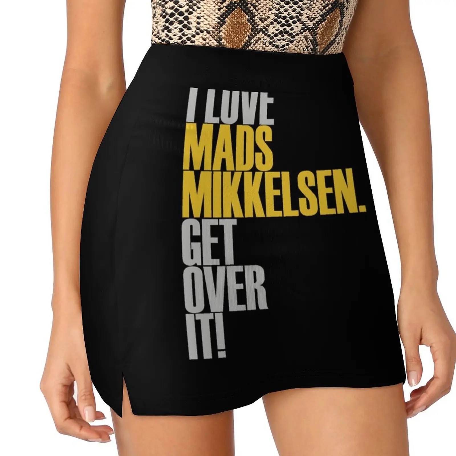 I love Mads Mikkelsen get over it! ver2 Mini Skirt Korean clothing elegant skirts for women