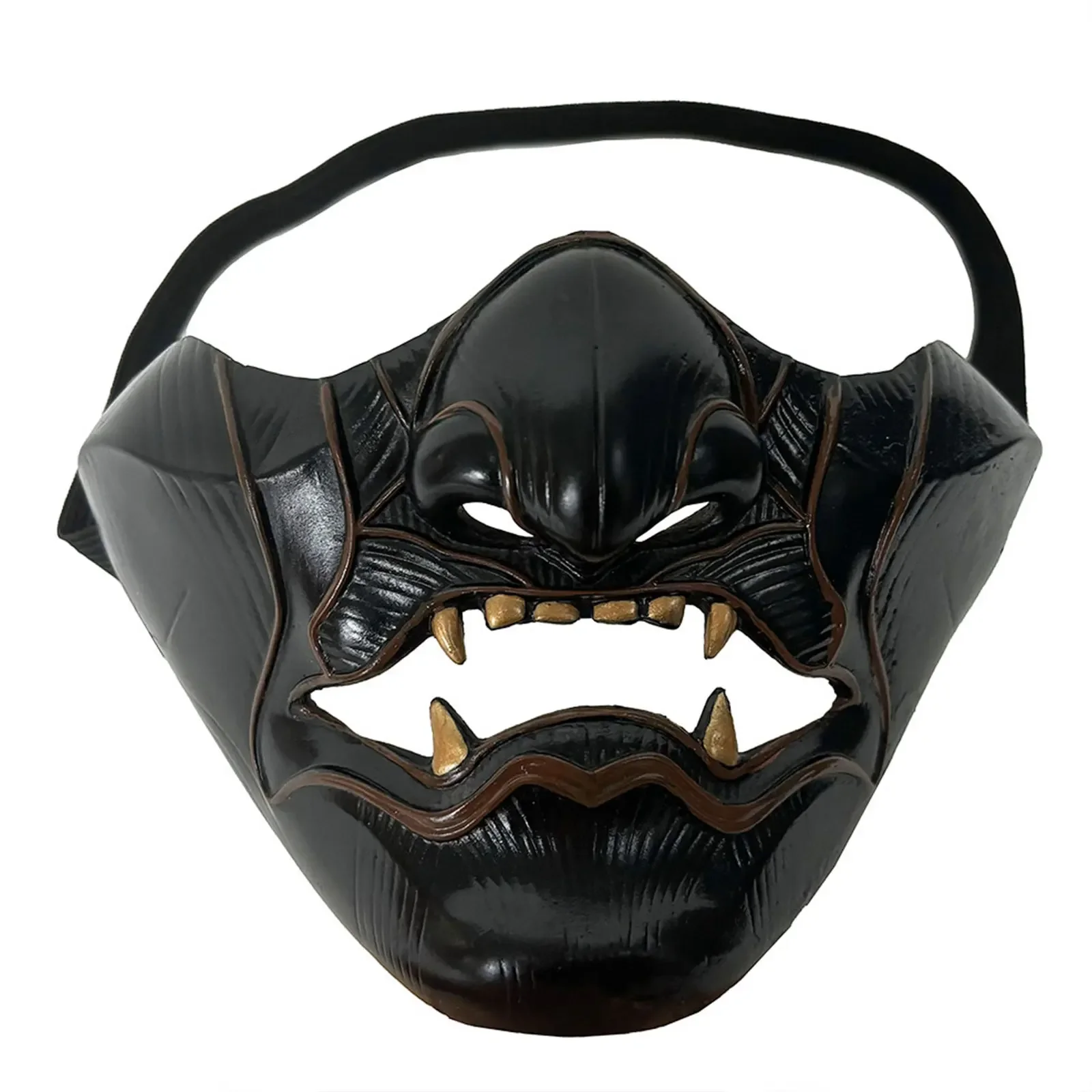 Resin Ghost Mask Tsushima Mask Prajna Japanese Ghost Mask Women Men Female Halloween Cosplay Accessories Half Face Mask