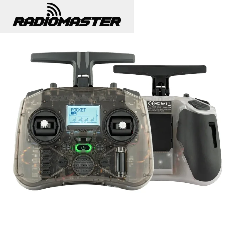 

Radiomaster Pocket Hall Gimbal Transmitter M2 Remote Control ELRS CC2500 Lightweight Built In LED Light Foldable Antenna