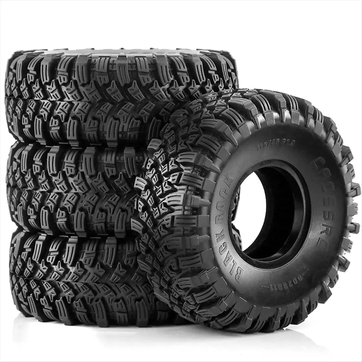 ABME New 4PCS 115MM Rubber Mud Grappler Tires for 1:10 RC Crawler SCX10 SCX10 II 90046 90047 -4 G500 -6 G63