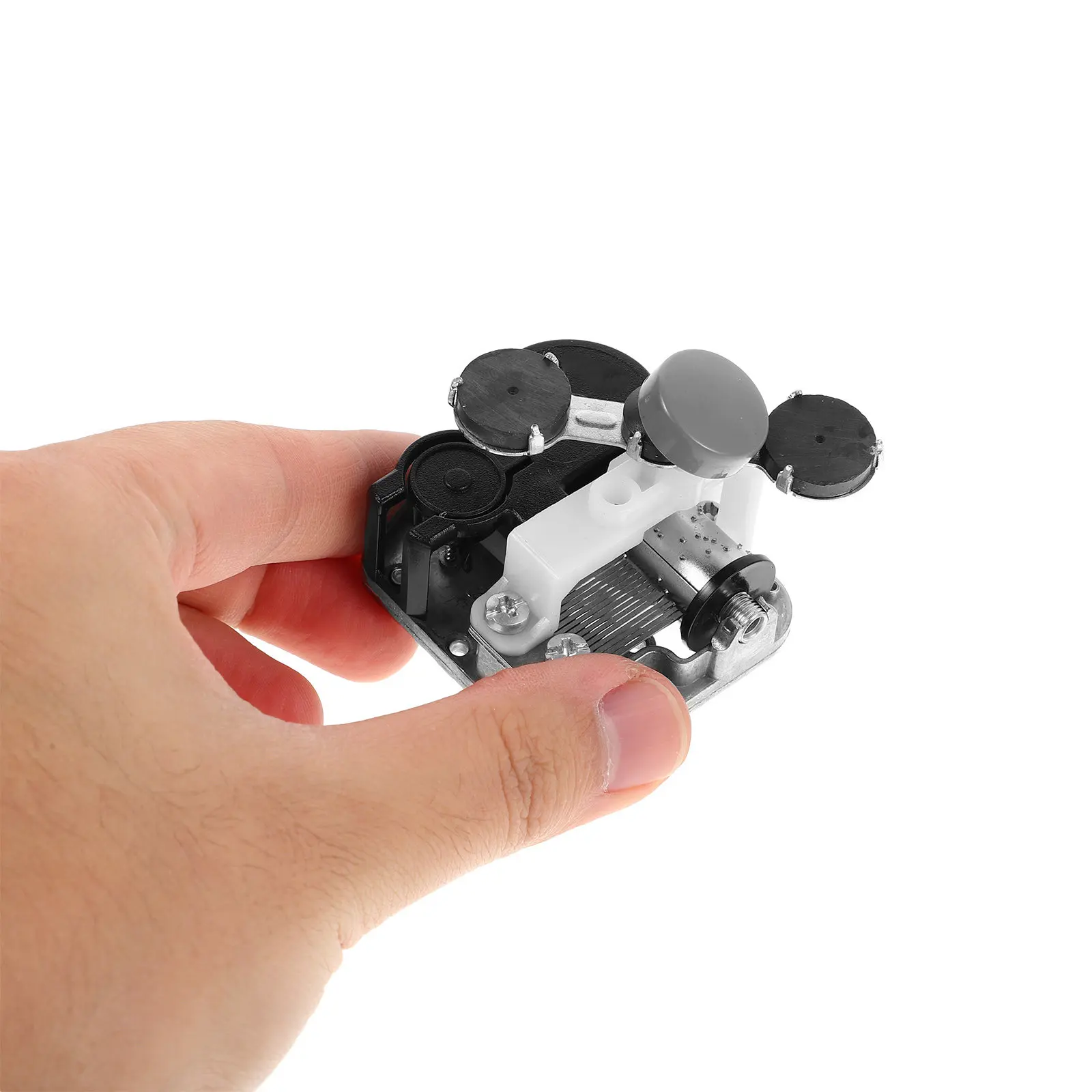 18 Note Music Box Movement Magnetic Rotating Dancing Mechanism DIY Repair Parts Hand Crank Wind Up Black