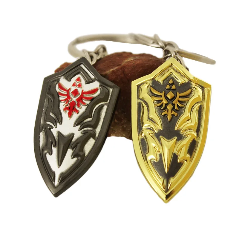 Royal Shield Link Keychain Breath of the Wild Tears of the Kingdom Game Metal Armor Model Keyring Pendant Gift Wholesale 10PCS