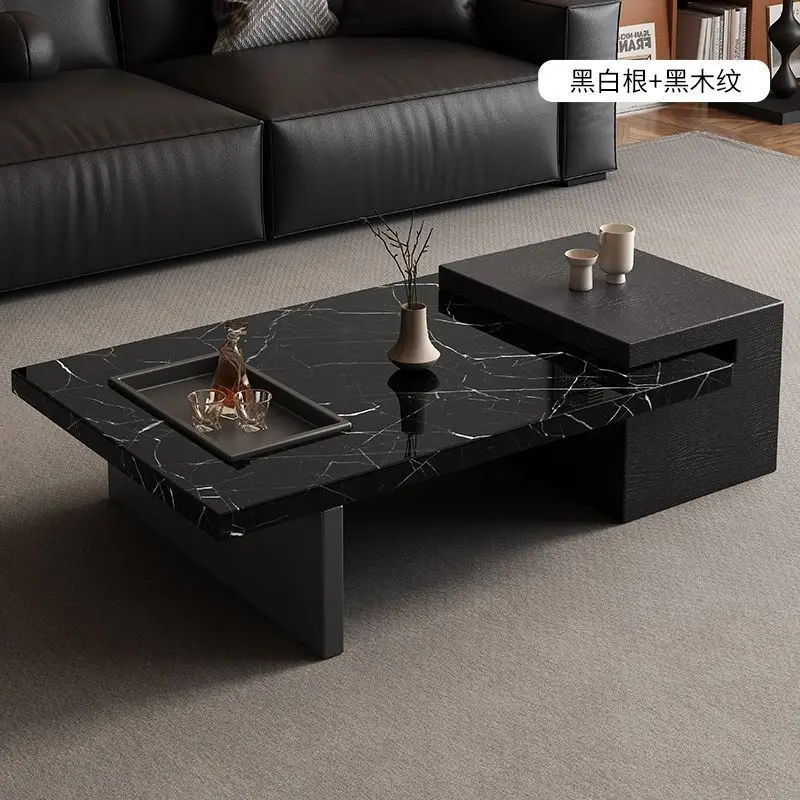 Factory Direct 2026 Italian light luxury coffee table combination modern simple square small apartment minimalist rock