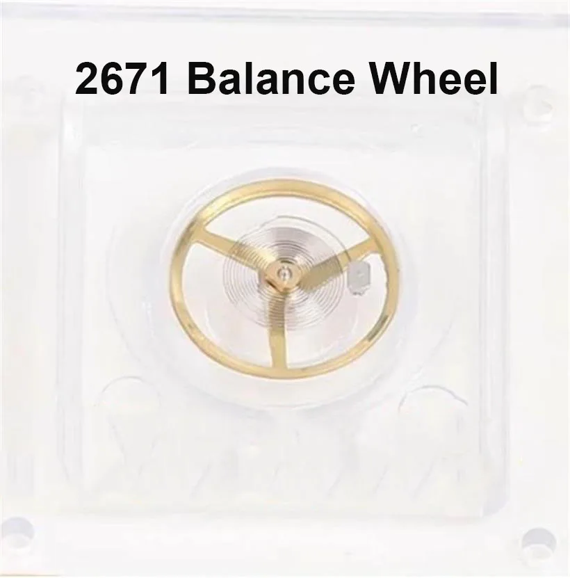

Подходит для внутреннего механизма 2671, полноповоротное балансировочное колесо (включая балансировочную пружину), аксессуары для часов с механизмом 2671.