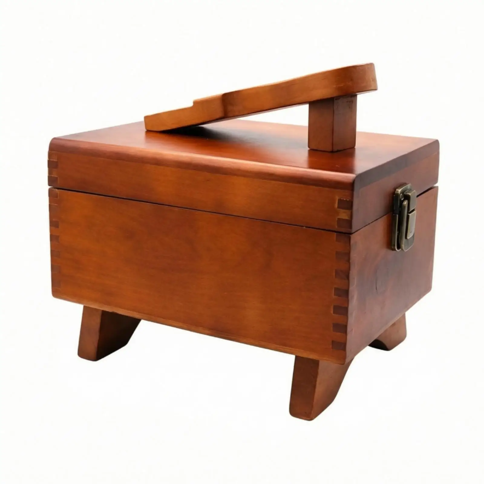 Mahogany Shoe Polish Applicator Wooden Shoe Shine Box Organizer Box with Handle Shoe Care Kit for Home Entryway