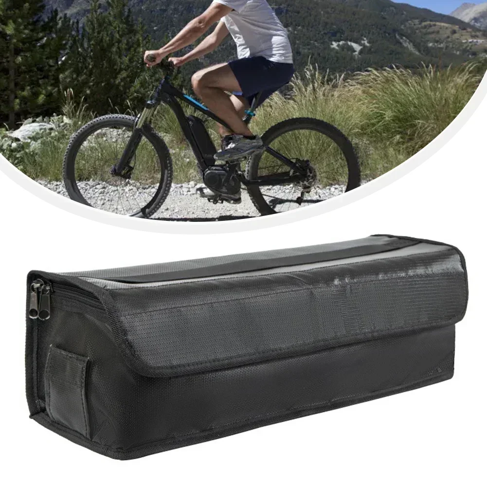 Borsa portaoggetti per batteria per bicicletta elettrica Borsa antideflagrante Borsa protettiva per batteria al litio resistente al fuoco per bici