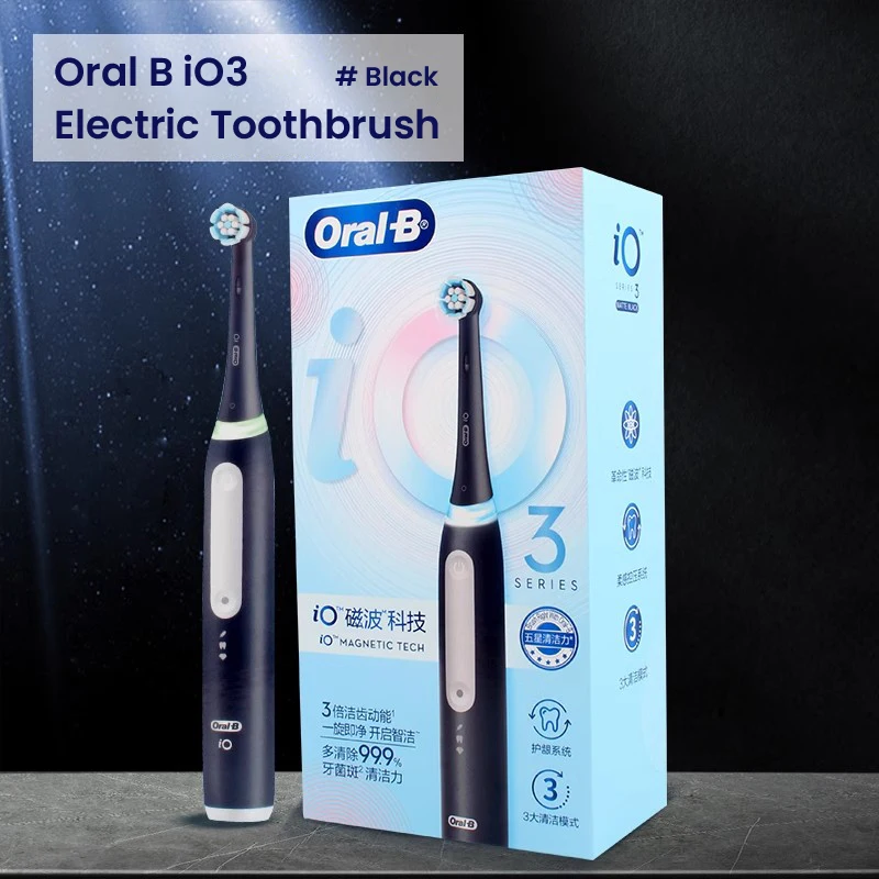 Oral B iO3 Rotating Electric Toothbrush Set for Adult Teeth Whitening Teeth Brushes 3D Round Head Soft Brush Electric Toothbrush