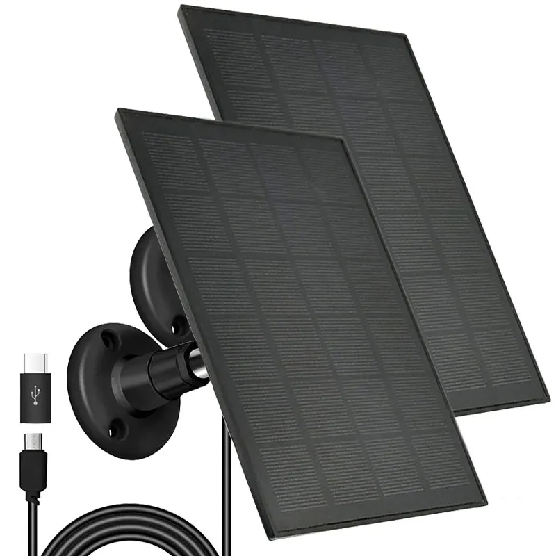 

2 Pack Solar Panel for Outdoors Camera Eufycam E 2 2 Pro 2C 2C Pro SoloCam E20/E40/L20/L40/S40 4G LTE Starlight Camera etc.