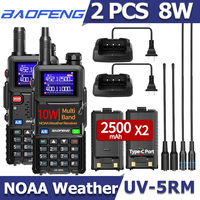 Ham Radio Baofeng UV-5RM 2 Pack 10W Handheld Radio Long Range Tactical NOAA Weather Two Way Radio for Survival Gear Hunting 5RM