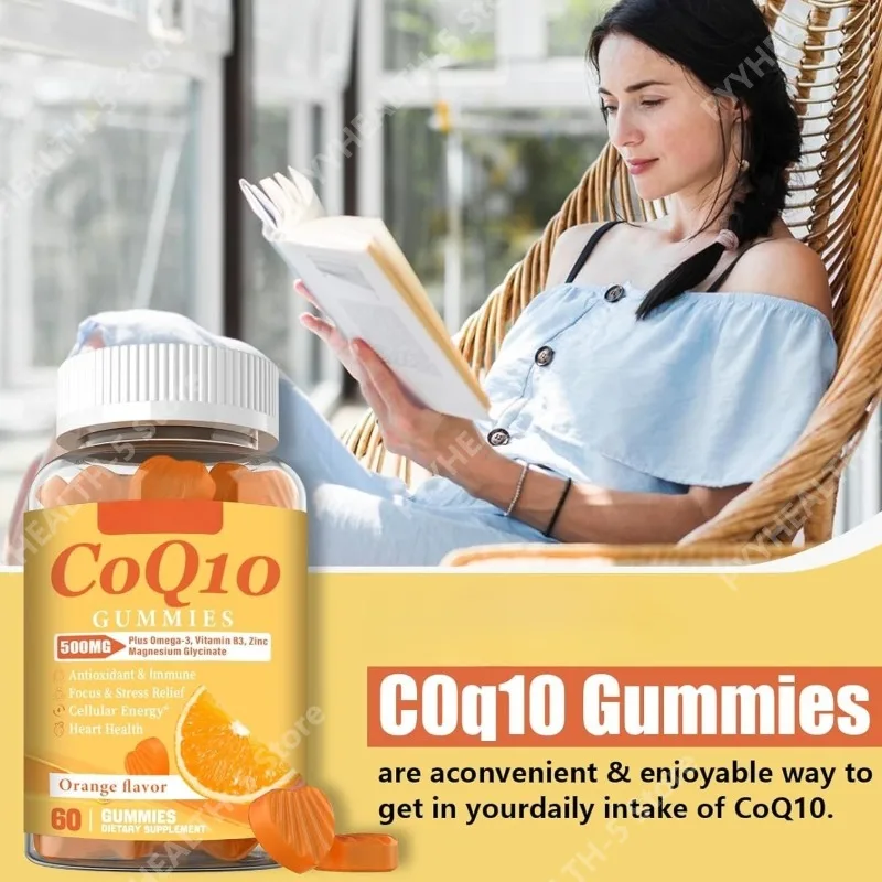 CoQ10 Gummies - Plus Omega-3, Magnesium, Vitamin B3 & Zinc - 3X Better Absorption Coenzyme Q10 Supplements for Heart Health