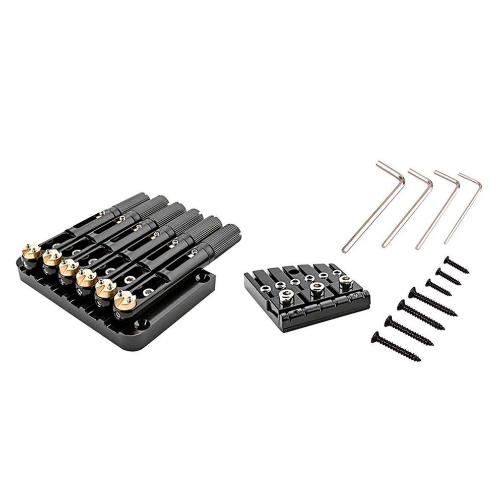 

6 String Headless Roller Saddle Tremolo Bridge Tailpiece for Headless Guitar Replacement Accessories