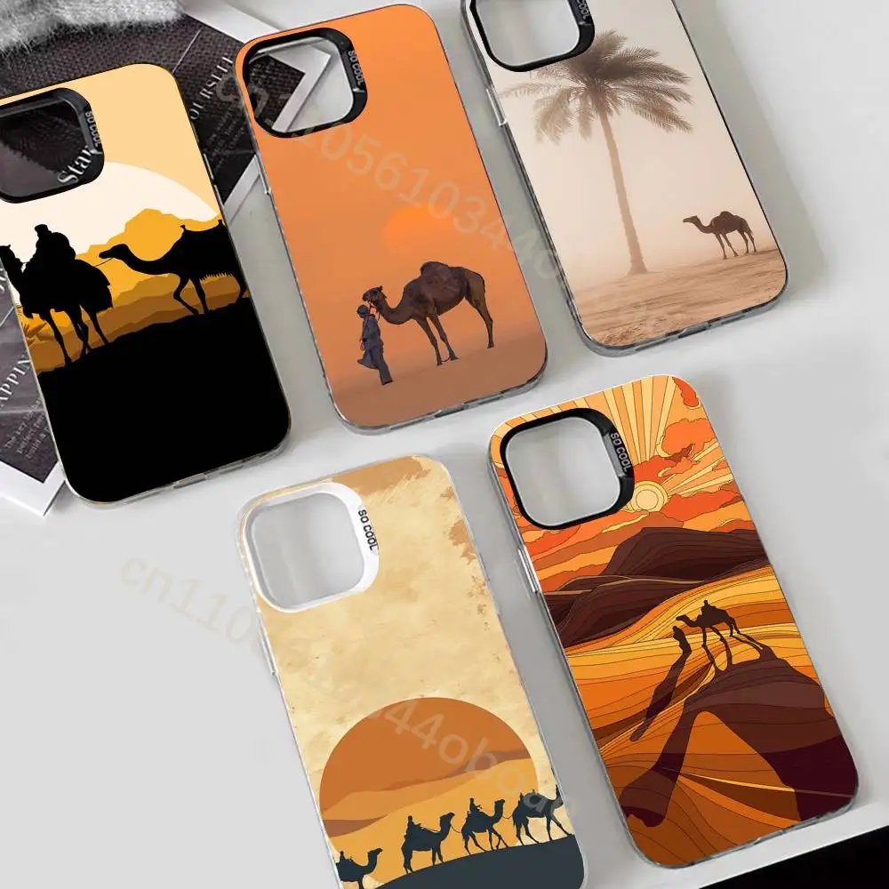 Desert Animal Camel Phone Case For iPhone 17,16,15,14,13,12,11,Pro,MAX,Plus TPU Soft To Skin-friendly Cover