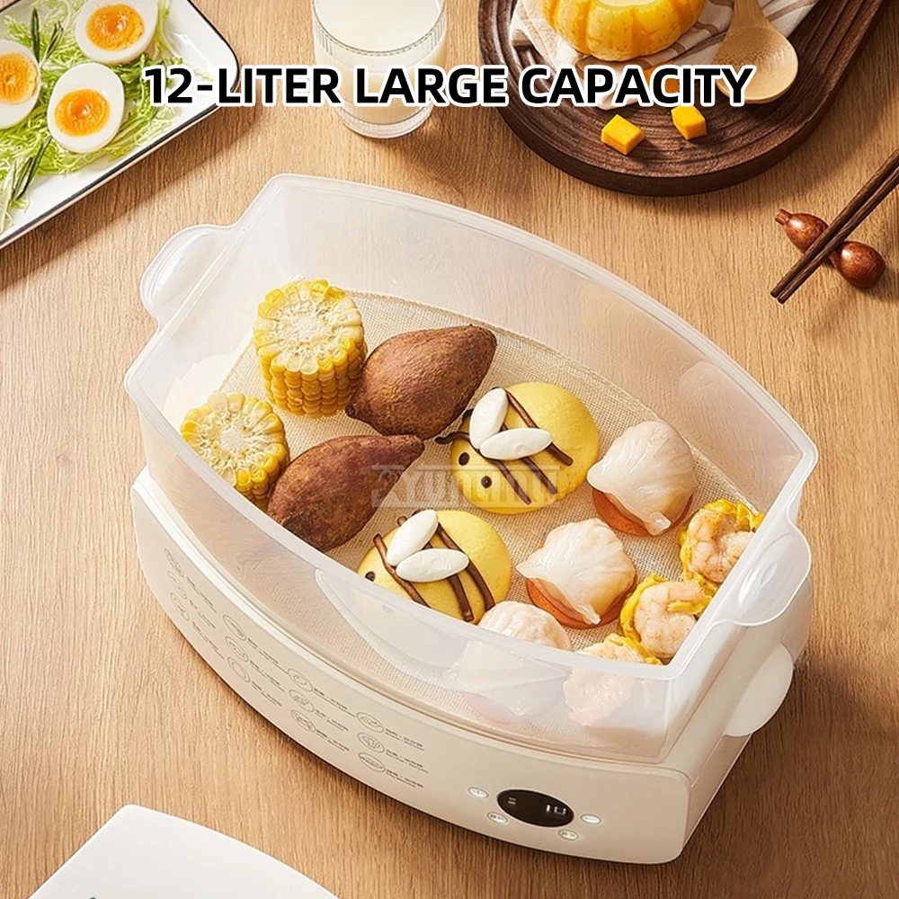 Electric Steam Pot Touch Screen Household Kitchen Appliance Intelligent Breakfast Steamer Large Capacity