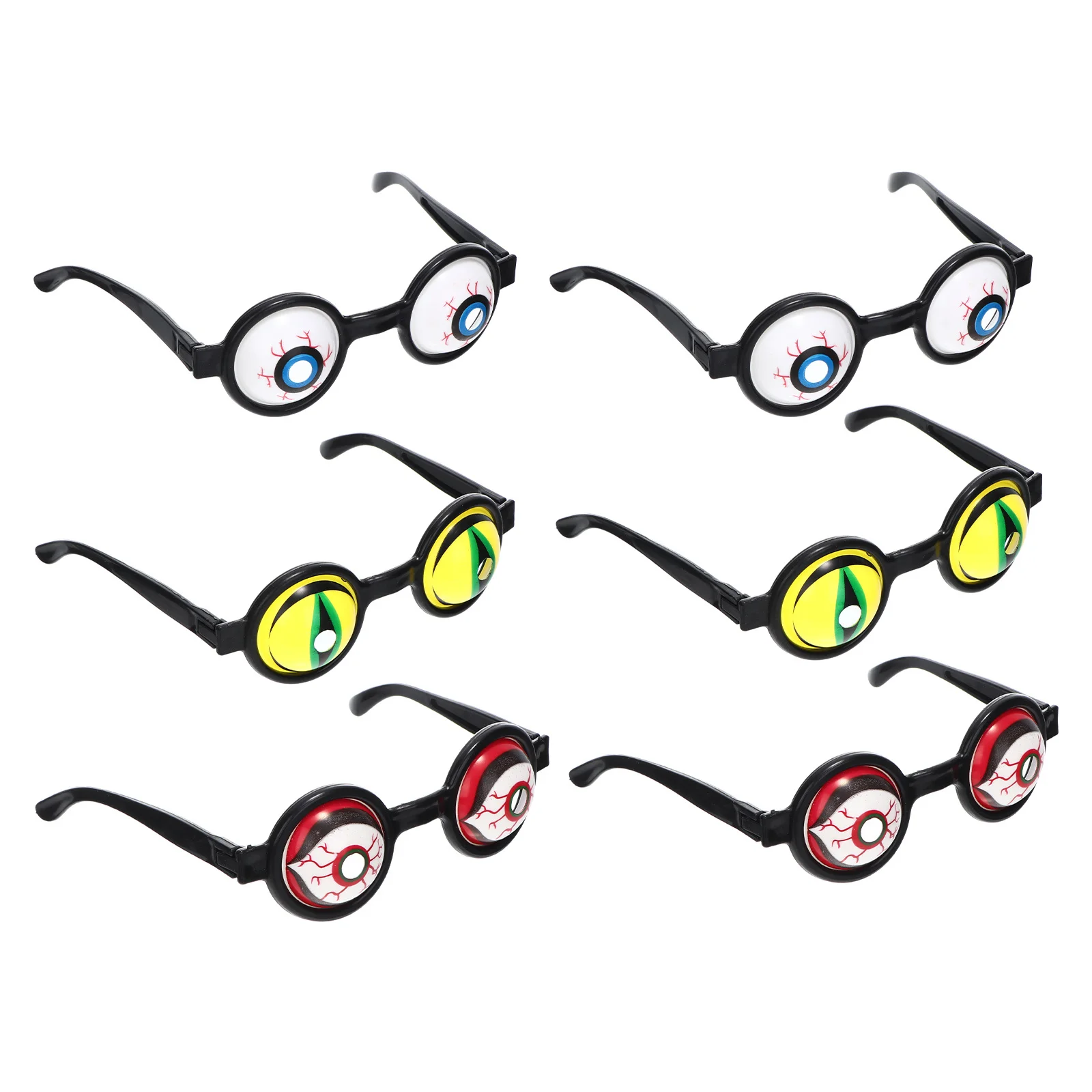 6Pcs Halloween Funny Eyeglasses Creative Scary Glasses Party Favor Photo Props Unique Party Glasses Funny Eyeglasses