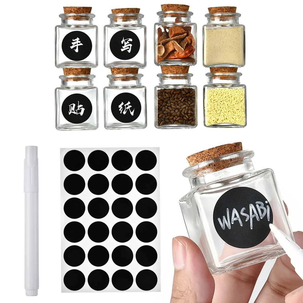 24 Units Kit Kitchen Glass Storage Jar 50ml 2oz Glass Seasoning Bottle Salt Pepper Spice Glass Jars Glass Honey Jar