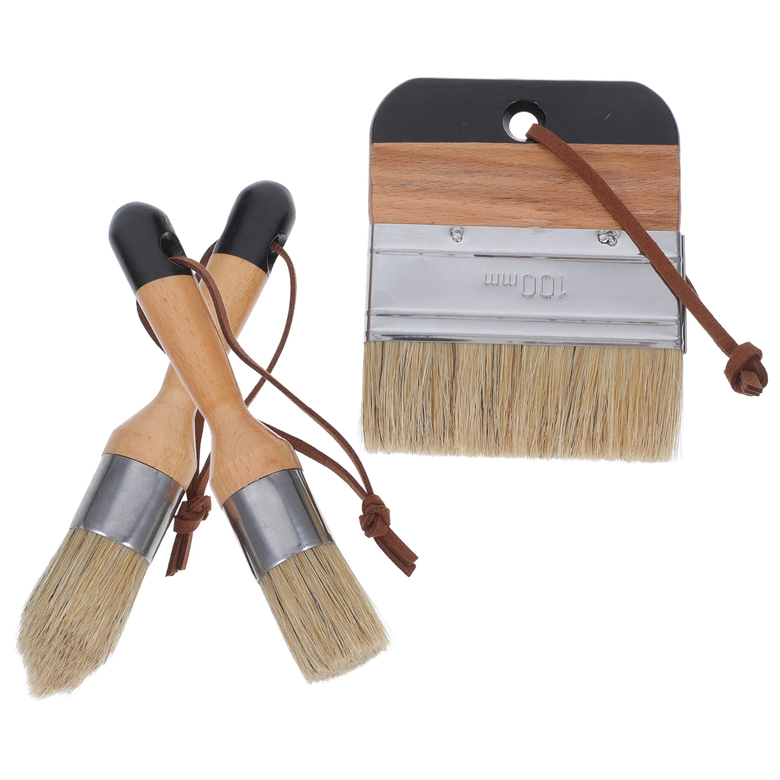 

Black Bristle Round Head Painting Brushes Tool Home Decor Wax Furniture Craft Oil Brush Sauce Basting BBQ Grills