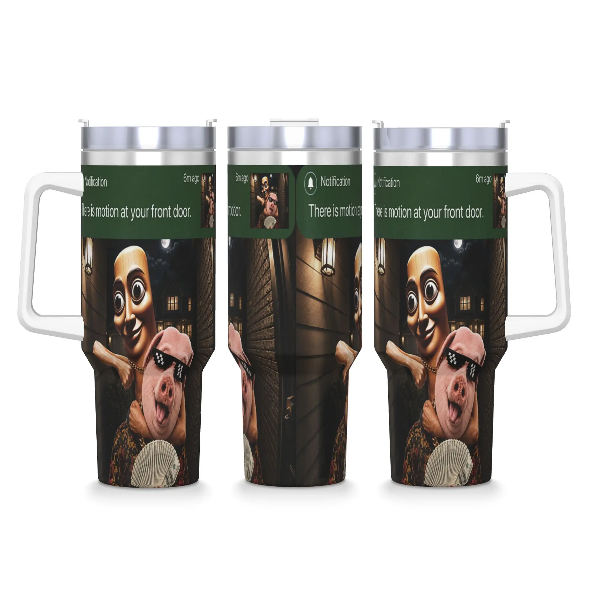 Tumbler There is Motion at Your Front Door Tung Sahur John Pork Coffee Mug Keep Heat Hot Drinks Mugs Cup Travel Water Bottle