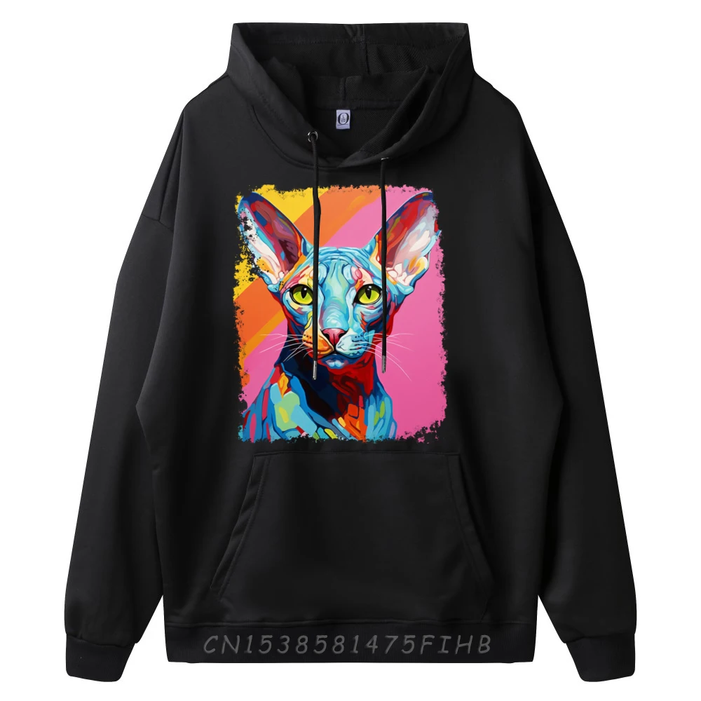 Cool Sphynx Hairless Cat Designer Clothes Men Vintage Figures Sweatshirts For Men