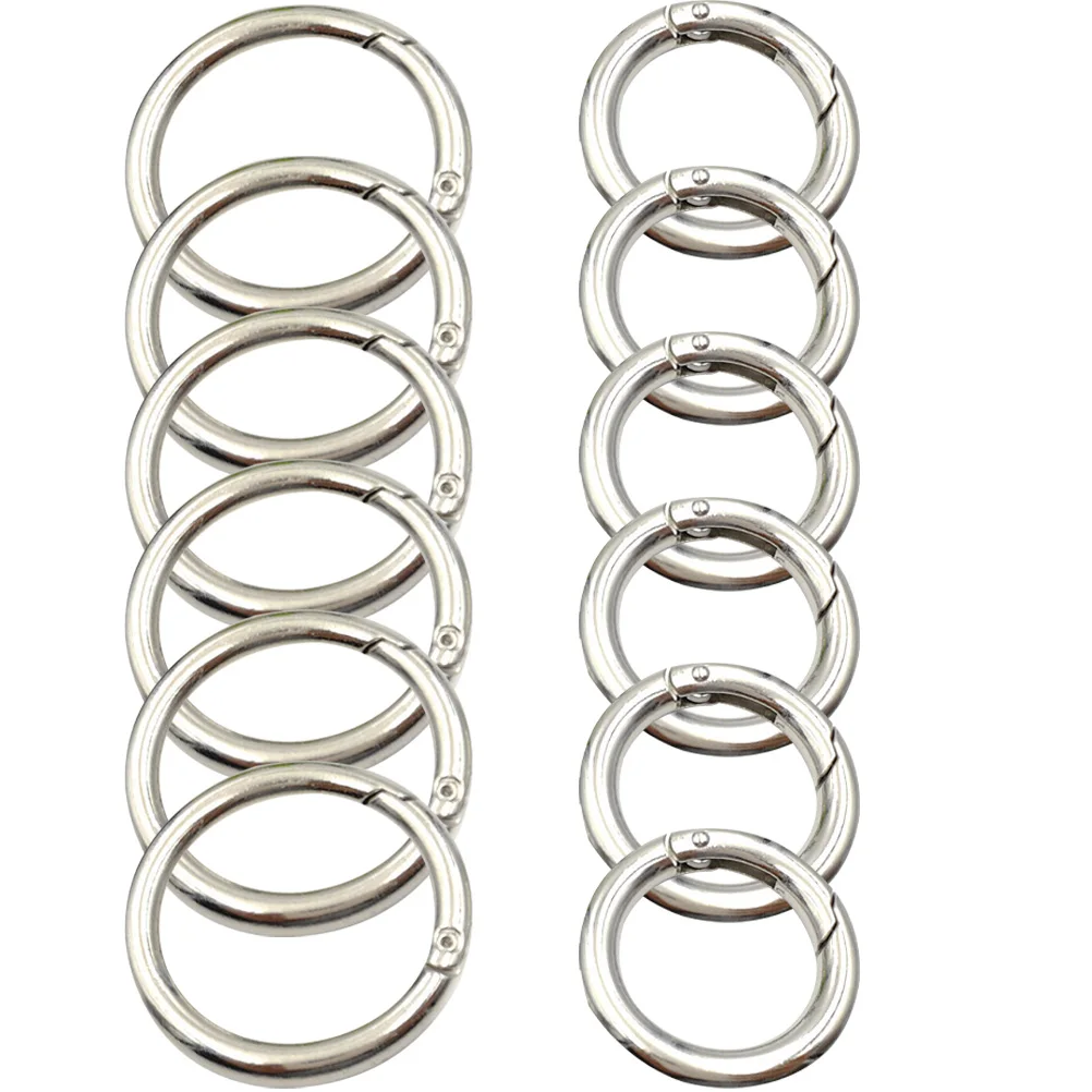 

12pcs Spring Rings For Diy Key Rings O-Rings Keychain Round Carabiner Zinc Alloy Snap Hooks Smooth Closing Colorful Lightweight