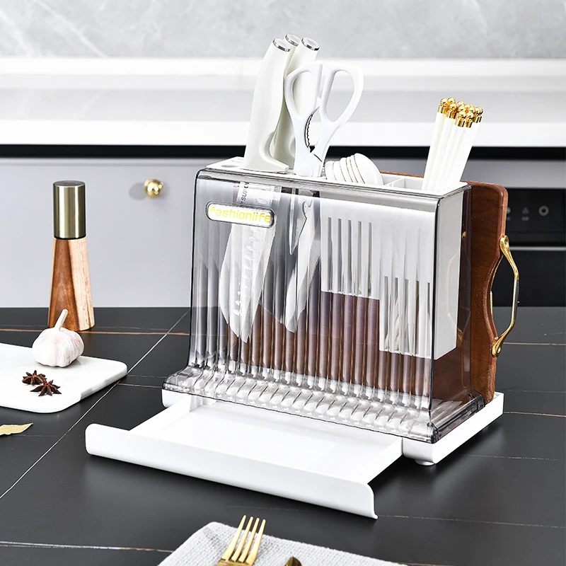 

GIANXI Knife Holder Multi-Function Plastic Knife Stand Cutlery Utensil Inserted Storage Tank Kitchen Accessories
